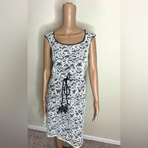 R & M Richards White And Black Lace Dress
